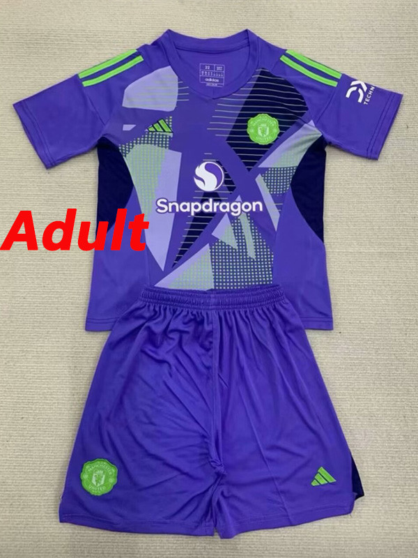 24/25 Man Utd Purple Goalkeeper  Fans Soccer Jersey(成人）
