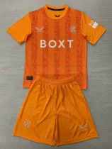 24/25 Rangers Orange Goalkeeper Kids Soccer Jersey