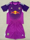 25/26  New York Red Bulls Purple Goalkeeper Kids Soccer Jersey