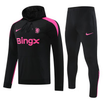 24/25 CHE Black Pink Hooded  Tracksuit