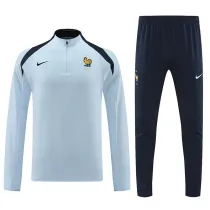 24/25 France Light Blue Half Pull Tracksuit (半拉链)