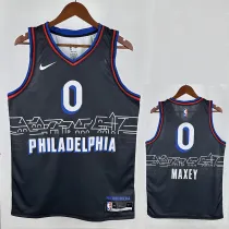 20/21  76ERS MAX # 0 Royal Blue (City Edition) Top Quality Hot Pressing NBA Jersey城市版