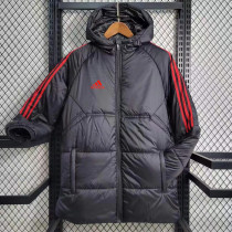 23/24 AD Black Hooded Cotton Coat Red Edge (红色边) 棉衣