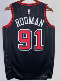 22/23 BULLS RODMAN #91 Black Top Quality Hot Pressing NBA Jersey (Trapeze Edition) 飞人版