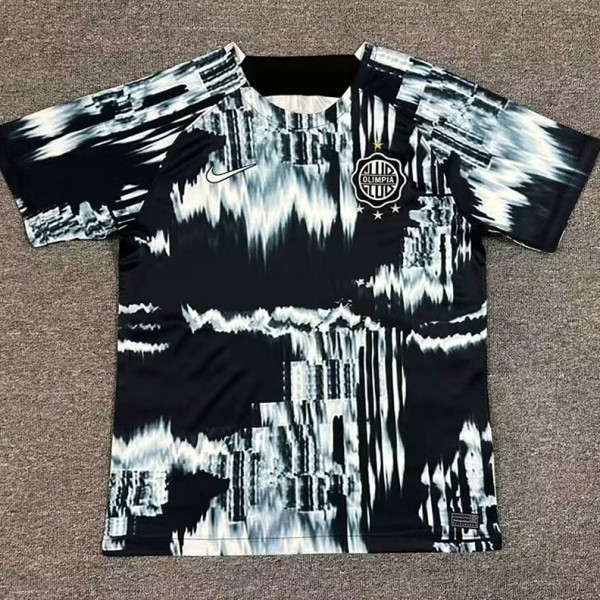 24/25 Club Olimpia Black Training Shirts（奥林匹亚、巴拉圭球队）