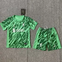 24/25 LIV  Green Goalkeeper Kids Soccer Jersey