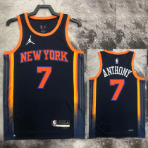 22/23 KNICKS ANTHONY #7 Black Top Quality Hot Pressing NBA Jersey (Trapeze Edition) 飞人版