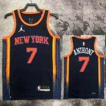 22/23 KNICKS ANTHONY #7 Black Top Quality Hot Pressing NBA Jersey (Trapeze Edition) 飞人版