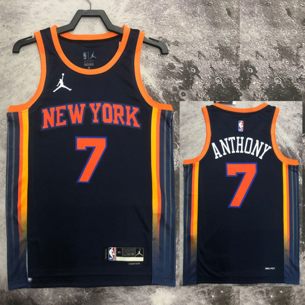 22/23 KNICKS ANTHONY #7 Black Top Quality Hot Pressing NBA Jersey (Trapeze Edition) 飞人版
