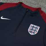 24/25 England  Sapphire Blue Kids Half Pull Tracksuit  (半拉链、童装)