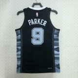 22/23 SA Spurs PARKER #9 Black Top Quality Hot Pressing NBA Jersey (Trapeze Edition)