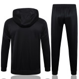 24/25 BAR Black Hooded  Tracksuit(Add Fluff)  (连帽加绒F603)