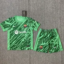 24/25 BAR Green Goalkeeper  Kids Soccer Jersey
