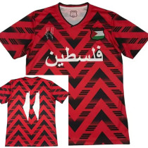 2024 Palestine Red Retro Edition  Soccer Jersey(背带图）