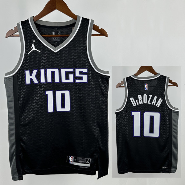 22/23 Kings DeROZAN #10 Black Flying Man Top Quality Hot Pressing NBA Jersey飞人版