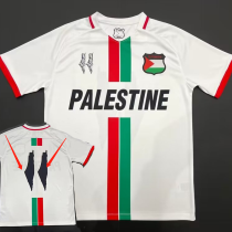 24/25 Palestine White English Special Edition Fans Soccer Jersey(背带广告）
