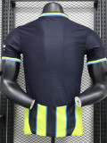 24/25 Man City Away Player Version Soccer Jersey(Royal Blue Long pants)