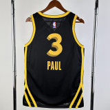 23/24 WARRIORS PAUL #3 Black City Edition Top Quality Hot Pressing NBA Jersey (V领)