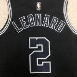 22/23 SA Spurs LEONARD #2 Black Top Quality Hot Pressing NBA Jersey (Retro Logo)