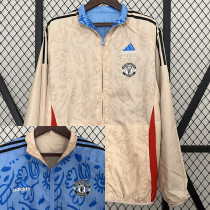 24/25  Man Utd Beige & Blue  Double Sided Windbreaker (双面风衣)