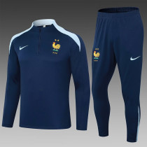 24/25   France Sapphire Blue  Half Pull Tracksuit  (半拉链)