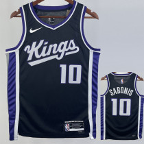 23/24 Kings SABONIS #10 Black Top Quality Hot Pressing NBA Jersey