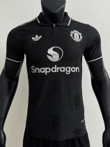 25/26 Man Utd  Black Special Edition Player Version Soccer Jersey(翻领）