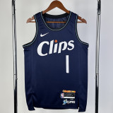 23/24 CLIPPERS HARDEN #1 Dark blue City Edition Top Quality Hot Pressing NBA Jersey