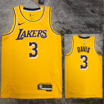 22/23 LAKERS DAVIS #3 Yellow Top Quality Hot Pressing NBA Jersey(圆领)