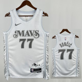 24/25 Dallas Mavericks DONCIC # 77 White City Edition  Top Quality Hot Pressing Retro NBA Jersey