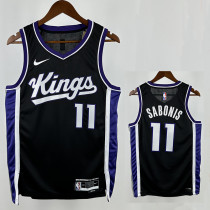 23/24 KINGS SABONIS #11 Black Away Top Quality Hot Pressing  NBA Jersey