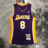 2001 LAKERS BRYANT #8 Purple Retro Top Quality Hot Pressing NBA Jersey(V领)