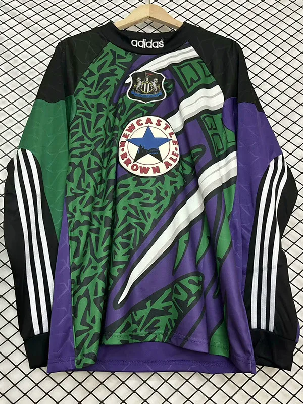 1995/1996 Newcastle Purple Green Long Sleeved Goalkeeper Retro Soccer Jersey（长袖）