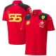 2023 F1 Ferrari #55 Polo Red Racing Suit(有领55号)