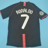 2007/2008 Man Utd Away Black Retro Soccer Jersey