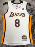 2003/2004 LAKERS BRYANT #8 White Retro Top Quality Hot Pressing NBA Jersey(V领)