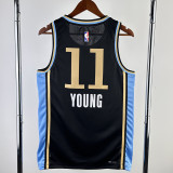 23/24 Hawks YOUNG #11 Black City Edition Top Quality Hot Pressing NBA Jersey
