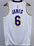 22/23 LAKERS JAMES #6 White Top Quality Hot Pressing NBA Jersey(圆领)