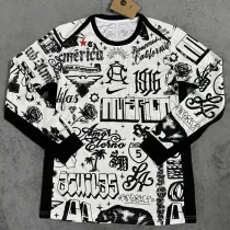 25/26 Club America White Jigsaw puzzle Long Sleeve Training Shirts