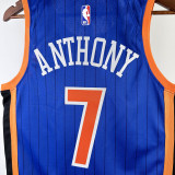 23/34 KNICKS ANTHONY #7 Blue City Edition Top Quality Hot Pressing NBA Jersey