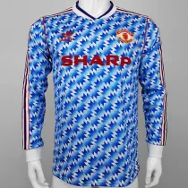 1991/1992 Man Utd Away Long Sleeve Retro Soccer Jersey 长袖
