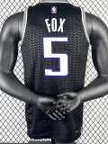 22/23 Kings FOX #5 Black Top Quality Hot Pressing NBA Jersey (Trapeze Edition)飞人版