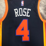 22/23 KNICKS ROSE #4 Black Top Quality Hot Pressing NBA Jersey (Trapeze Edition) 飞人版
