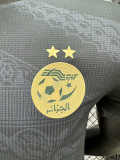24/25  Algeria Grey Black Player Version Soccer Jersey（黄色队标）