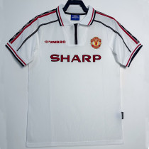 1998/1999 Man Utd Anniversary Edition White  Retro Soccer Jersey