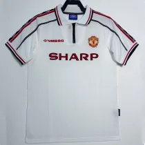 1998/1999 Man Utd Anniversary Edition White  Retro Soccer Jersey