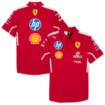 2025 Ferrari  Red Polo Racing Suit（翻领）