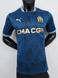 24/25 Marseille  Away Player Version Soccer Jersey(Print all Sponsor)前后广告