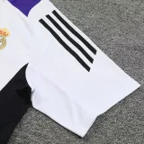 24/25 RMA White(Purple Shoulders) Training Short Suit(白色紫肩）