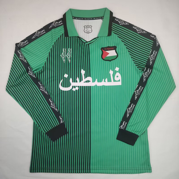 24/25 Palestino Deportivo Green Stripe  Long Sleeve Fans Soccer Jersey